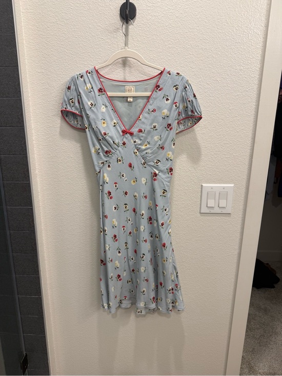 Gap x DOEN Dresses & Skirts - Light Blue Floral Mini Dress with Pink Trim